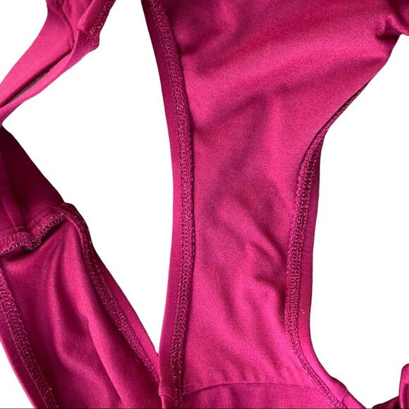 Mossimo Supply Co. Cranberry Red Double Strap Low Cut Bikini Bottom Size Medium - Picture 4 of 7
